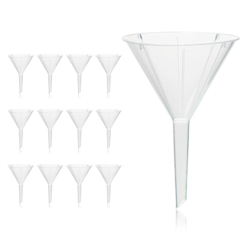UTILE 12pcs Plastic Analytical Funnel Set, PP Material, Top Diameter 50mm, Small Funnel for Lab Bottles, Recreational Activitie, 4512.0013.12 - Image 1